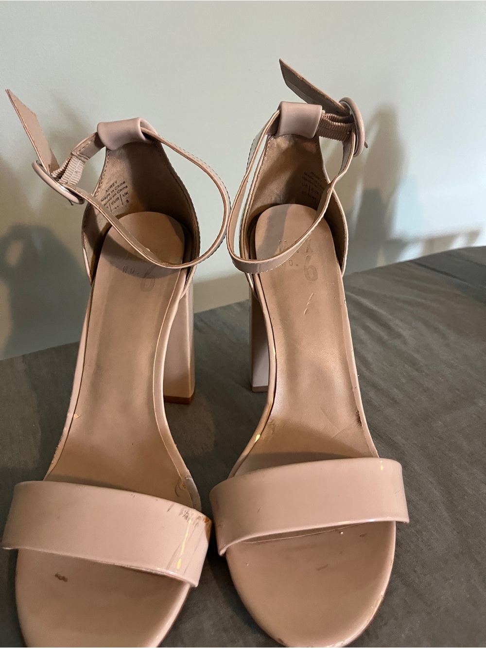 Mix No. 6 Blush Nude Block Heel Ankle-Strap Sandals